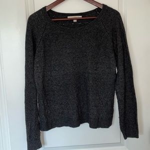 Charcoal Gray Crochet Style Sweater